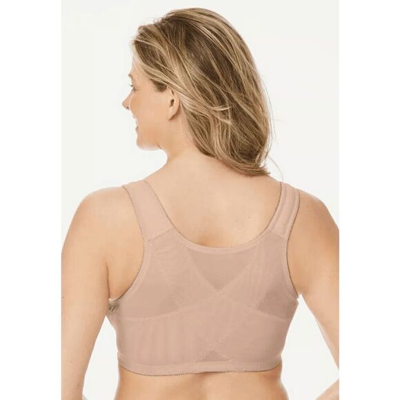 Comfort Choice Women 50D Plus Size Front Close Embroidered Wireless Bra Nude NWT - Picture 2 of 3